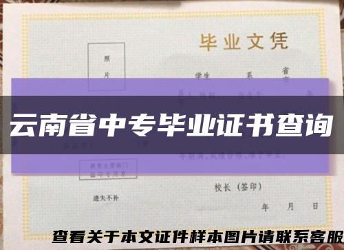 云南省中专毕业证书查询缩略图