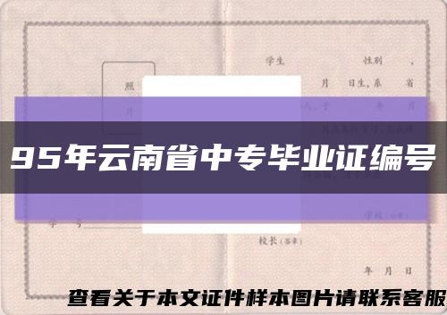 95年云南省中专毕业证编号缩略图