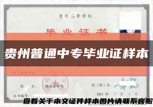 贵州普通中专毕业证样本缩略图