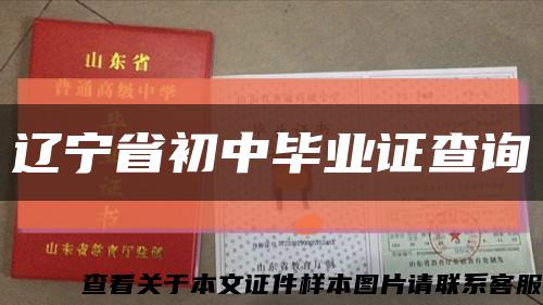 辽宁省初中毕业证查询缩略图