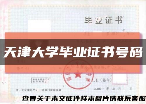 天津大学毕业证书号码缩略图
