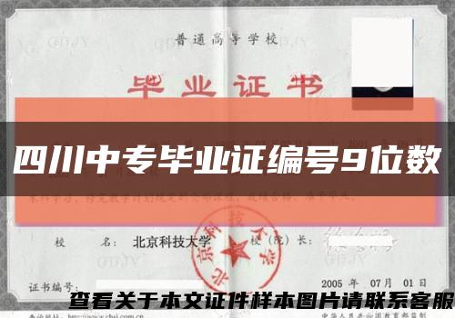四川中专毕业证编号9位数缩略图