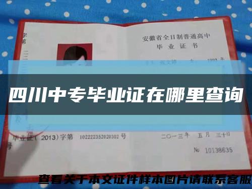 四川中专毕业证在哪里查询缩略图