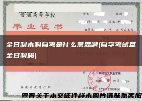 全日制本科自考是什么意思啊(自学考试算全日制吗)缩略图