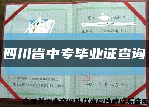 四川省中专毕业证查询缩略图