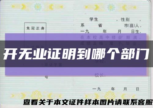 开无业证明到哪个部门缩略图