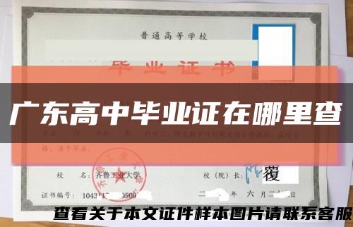 广东高中毕业证在哪里查缩略图