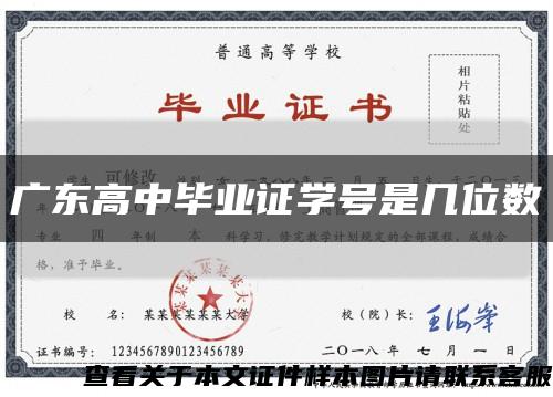 广东高中毕业证学号是几位数缩略图