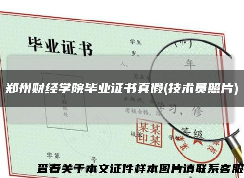 郑州财经学院毕业证书真假(技术员照片)缩略图