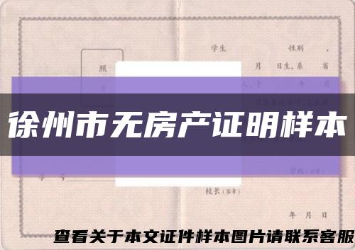 徐州市无房产证明样本缩略图