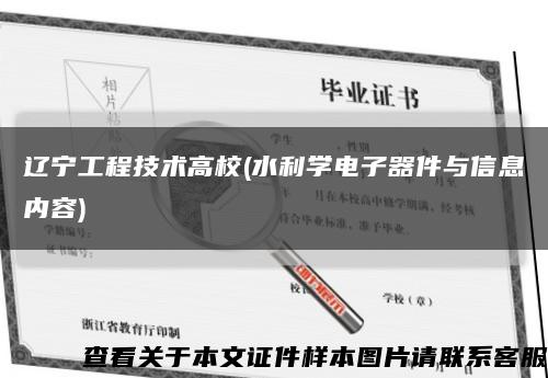 辽宁工程技术高校(水利学电子器件与信息内容)缩略图