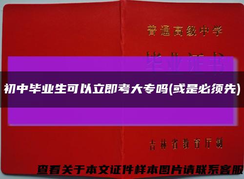 初中毕业生可以立即考大专吗(或是必须先)缩略图