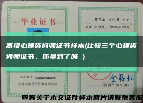 高级心理咨询师证书样本(比较三个心理咨询师证书，你拿到了吗 )缩略图