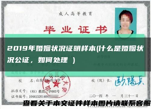 2019年婚姻状况证明样本(什么是婚姻状况公证，如何处理 )缩略图