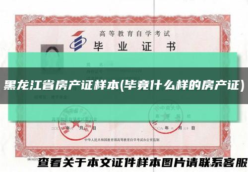 黑龙江省房产证样本(毕竟什么样的房产证)缩略图