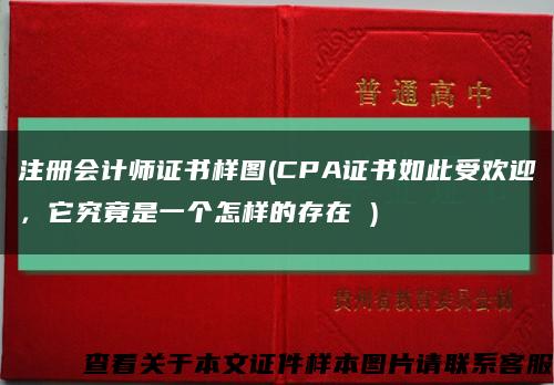 注册会计师证书样图(CPA证书如此受欢迎，它究竟是一个怎样的存在 )缩略图