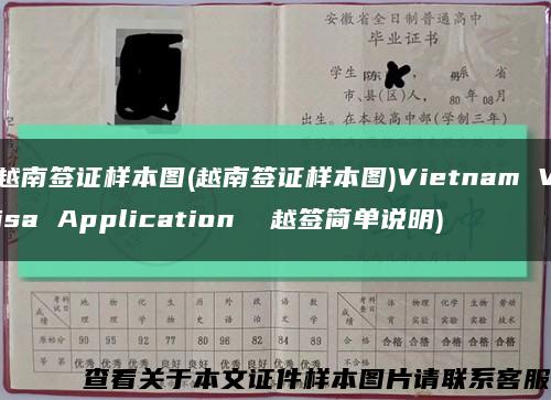 越南签证样本图(越南签证样本图)Vietnam Visa Application  越签简单说明)缩略图