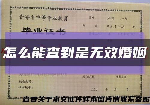 怎么能查到是无效婚姻缩略图