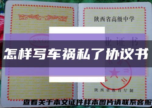 怎样写车祸私了协议书缩略图