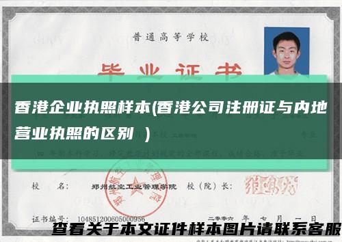 香港企业执照样本(香港公司注册证与内地营业执照的区别 )缩略图