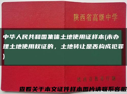 中华人民共和国集体土地使用证样本(未办理土地使用权证的，土地转让是否构成犯罪)缩略图
