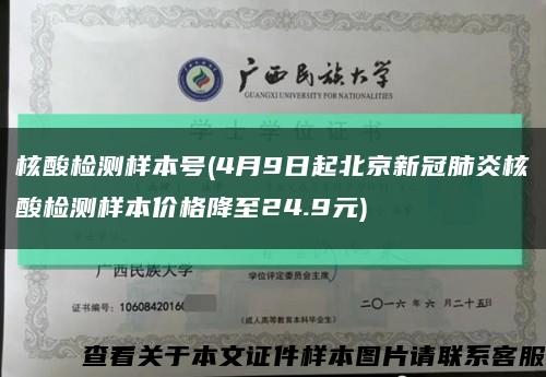 核酸检测样本号(4月9日起北京新冠肺炎核酸检测样本价格降至24.9元)缩略图