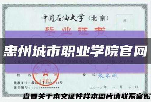 惠州城市职业学院官网缩略图