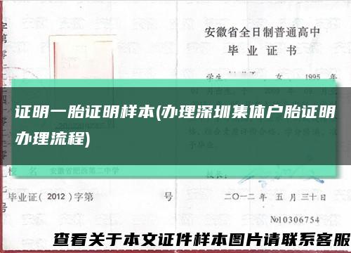 证明一胎证明样本(办理深圳集体户胎证明办理流程)缩略图