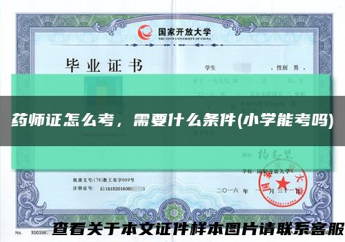药师证怎么考，需要什么条件(小学能考吗)缩略图