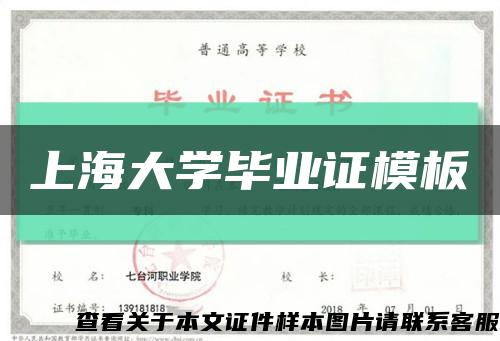 上海大学毕业证模板缩略图
