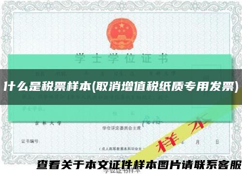 什么是税票样本(取消增值税纸质专用发票)缩略图
