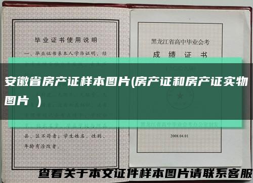 安徽省房产证样本图片(房产证和房产证实物图片 )缩略图