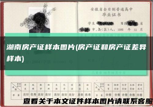 湖南房产证样本图片(房产证和房产证差异样本)缩略图