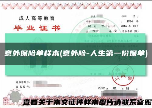 意外保险单样本(意外险-人生第一份保单)缩略图