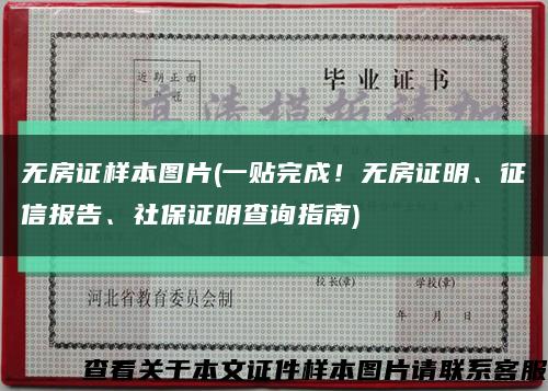 无房证样本图片(一贴完成！无房证明、征信报告、社保证明查询指南)缩略图