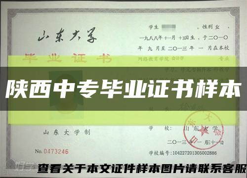 陕西中专毕业证书样本缩略图