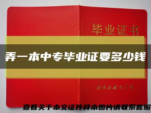 弄一本中专毕业证要多少钱缩略图