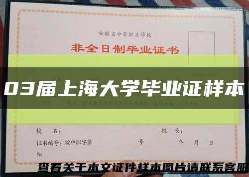 03届上海大学毕业证样本缩略图