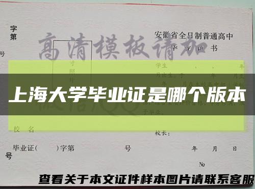 上海大学毕业证是哪个版本缩略图