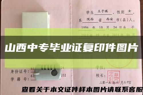 山西中专毕业证复印件图片缩略图