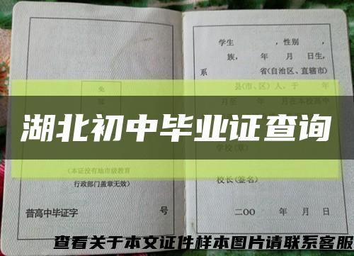 湖北初中毕业证查询缩略图