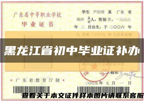 黑龙江省初中毕业证补办缩略图