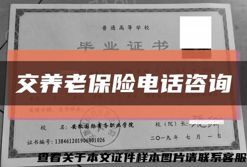 交养老保险电话咨询缩略图