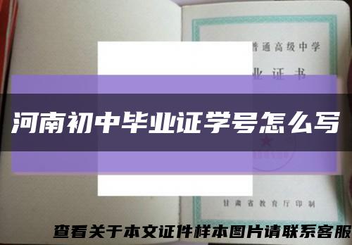 河南初中毕业证学号怎么写缩略图