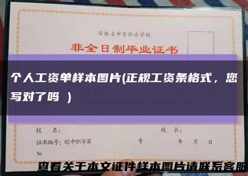 个人工资单样本图片(正规工资条格式，您写对了吗 )缩略图