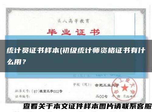 统计员证书样本(初级统计师资格证书有什么用？缩略图