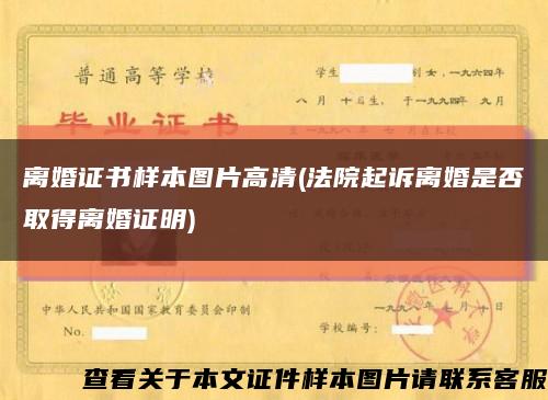 离婚证书样本图片高清(法院起诉离婚是否取得离婚证明)缩略图