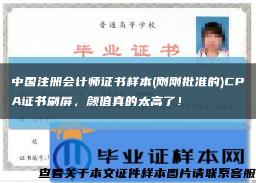 中国注册会计师证书样本(刚刚批准的)CPA证书刷屏，颜值真的太高了！缩略图