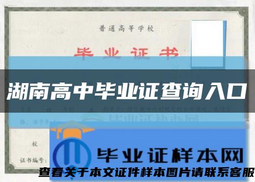 湖南高中毕业证查询入口缩略图