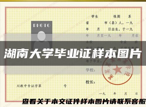 湖南大学毕业证样本图片缩略图